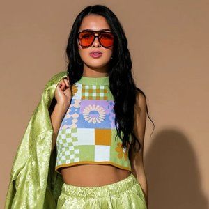 Groovy Vibes Knit Tank - DRESSED IN LALA